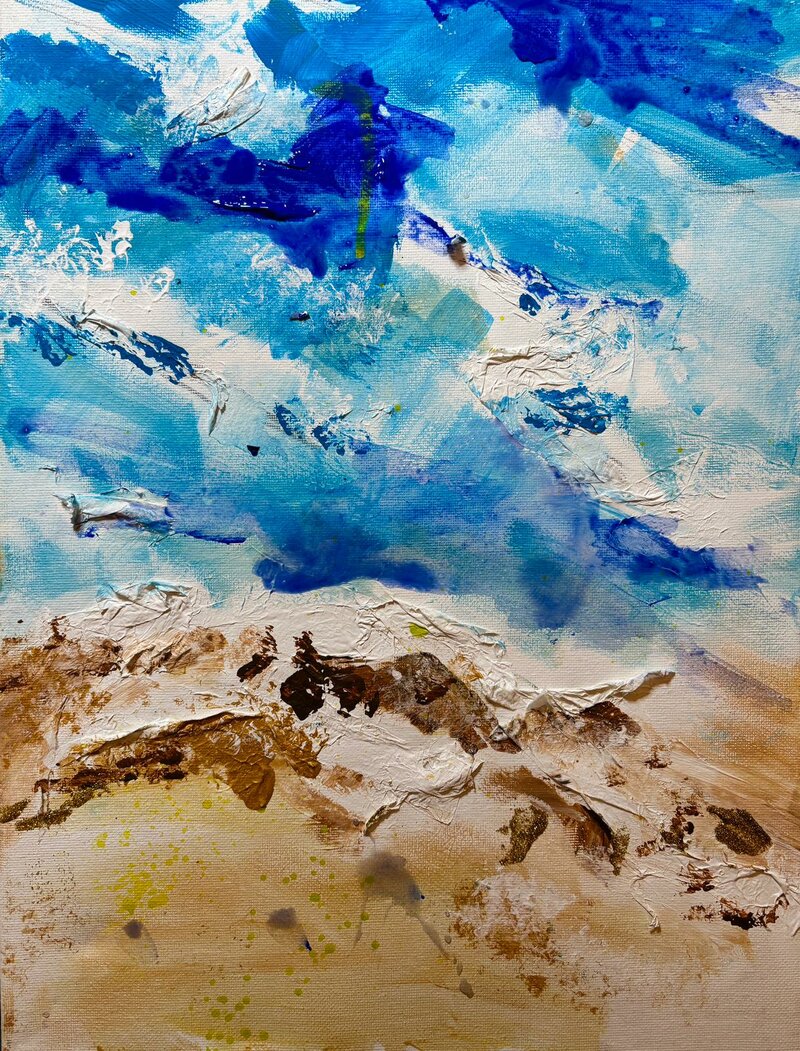 Entdecke deine Kreativität - Tag am Meer / Arbeiten mit Strukturpaste